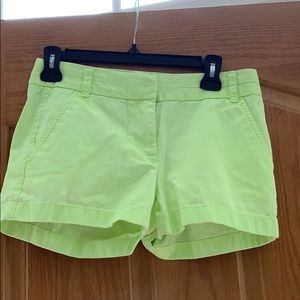 J Crew neon 3 inch chino shorts
